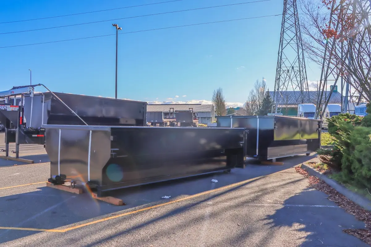 Roll-off dumpster ready for waste disposal at job site for Residential Dumpster Rental in Pineville